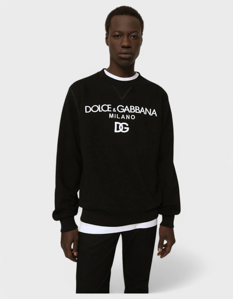 Jersey Sweatshirt DG Embroidery Black