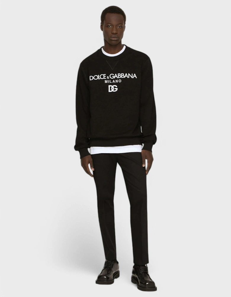 Jersey Sweatshirt DG Embroidery Black