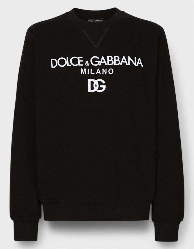 Jersey Sweatshirt DG Embroidery Black