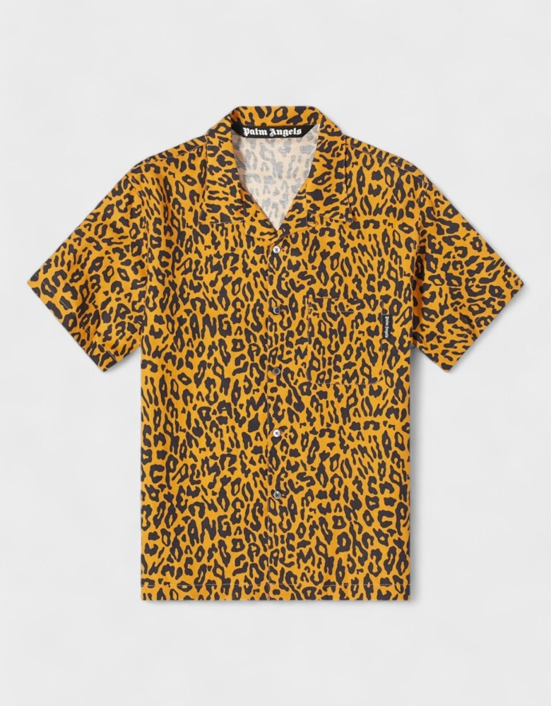 Cheetah Bowling Shirt Orange