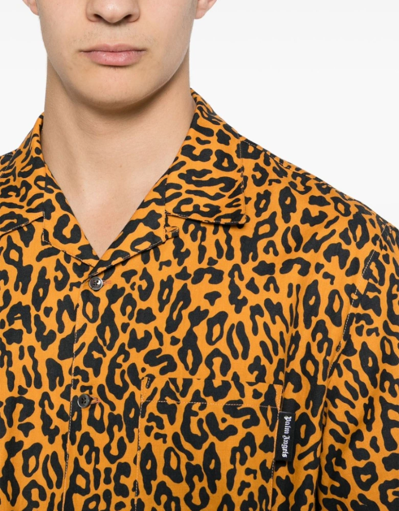 Cheetah Bowling Shirt Orange