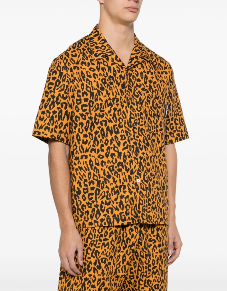 Cheetah Bowling Shirt Orange