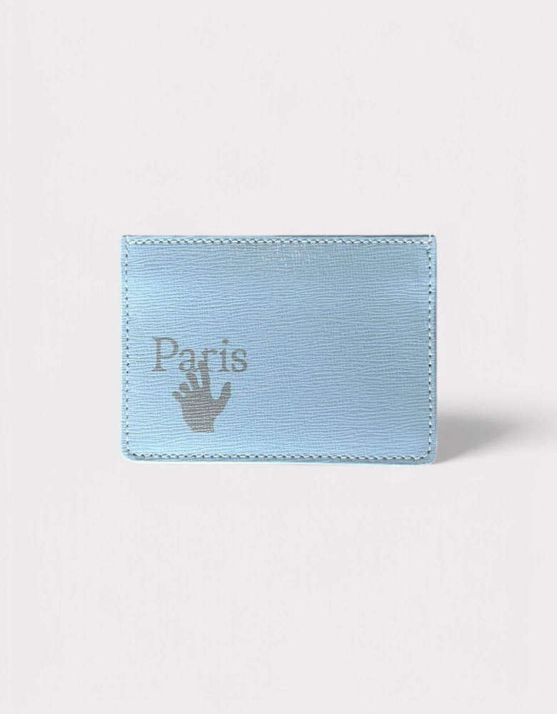 Paris Quote Card Holder Light Blue