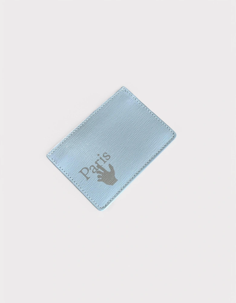 Paris Quote Card Holder Light Blue