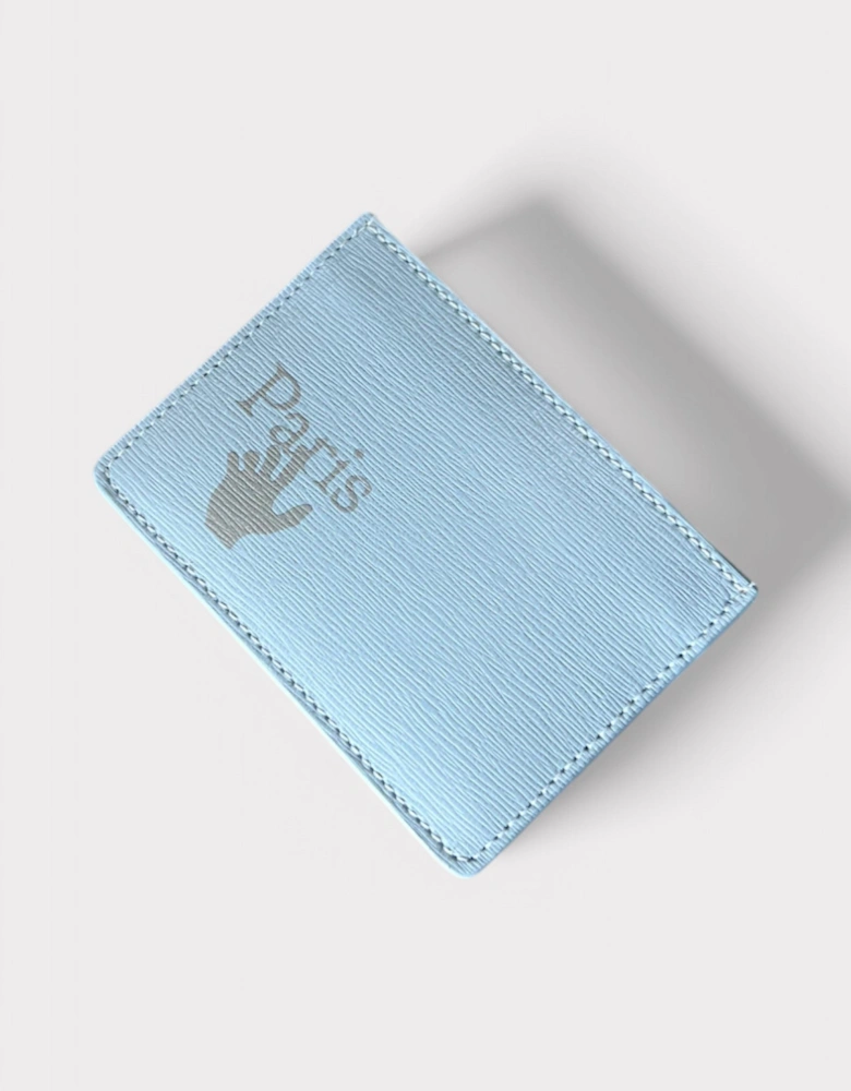 Paris Quote Card Holder Light Blue