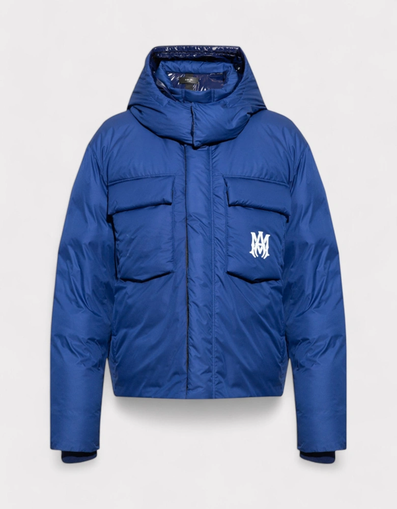 Hooded Down Puffer Jacket Blue