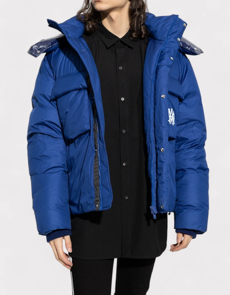 Hooded Down Puffer Jacket Blue