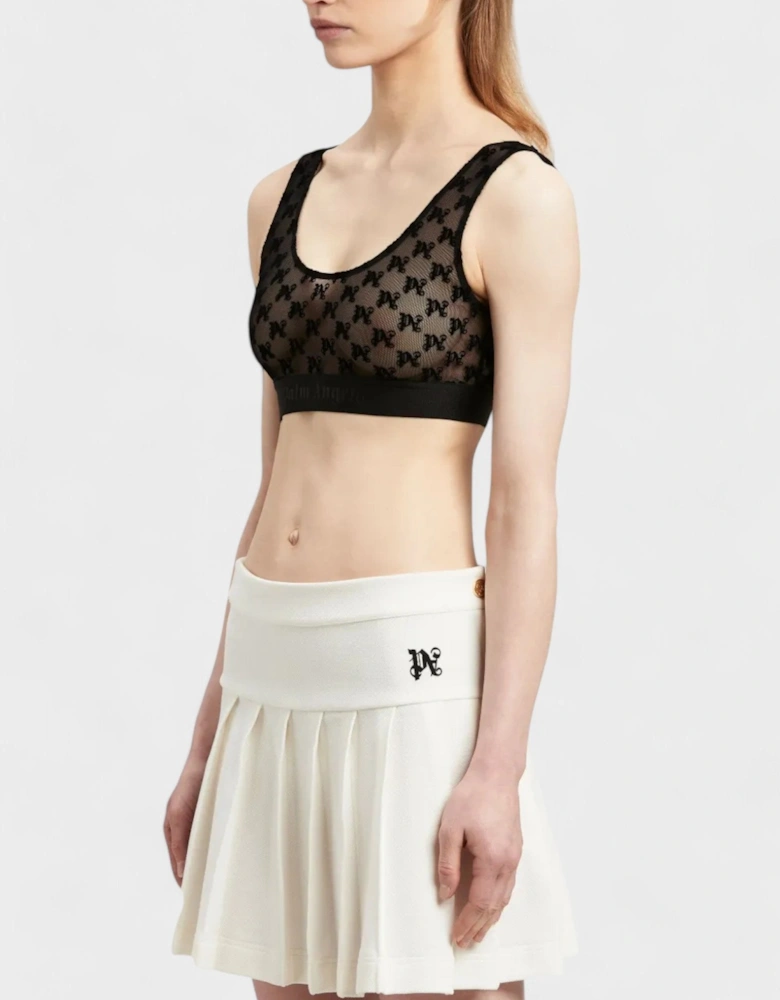 Monogram Lace Bra Black