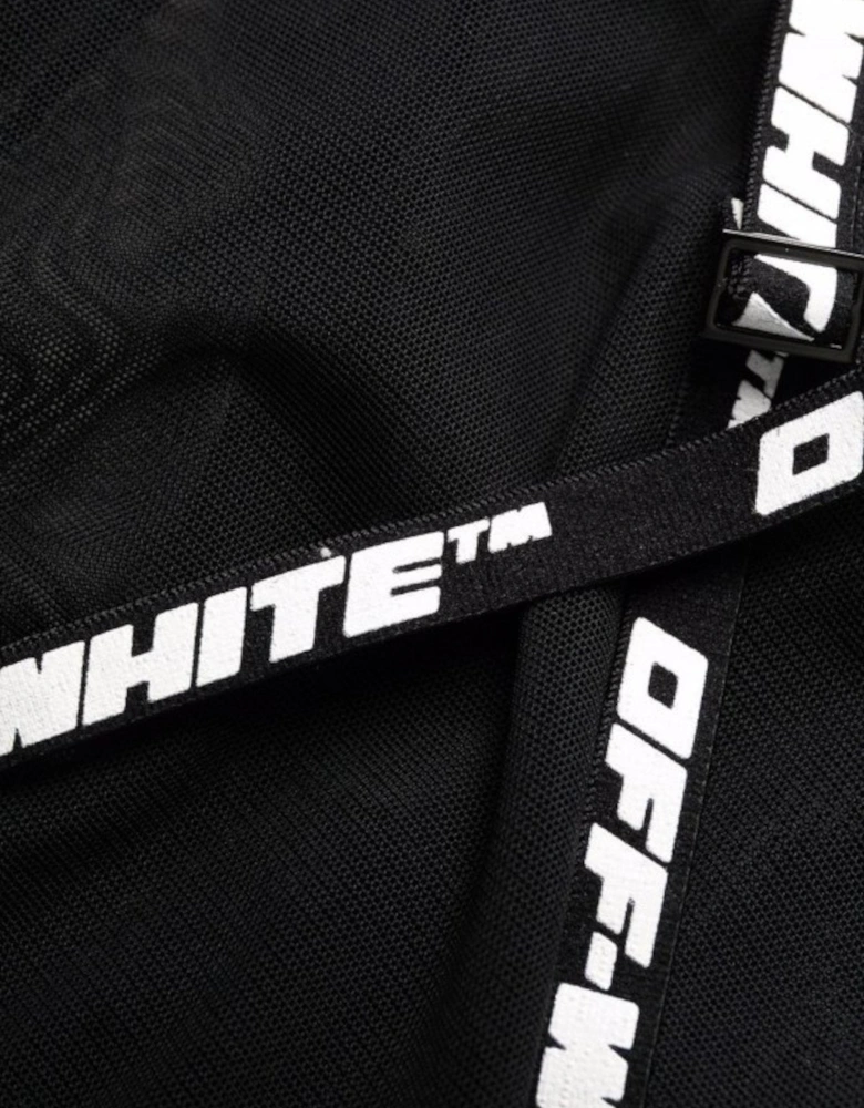 Off White Logo Band Mesh Crossed Body Black