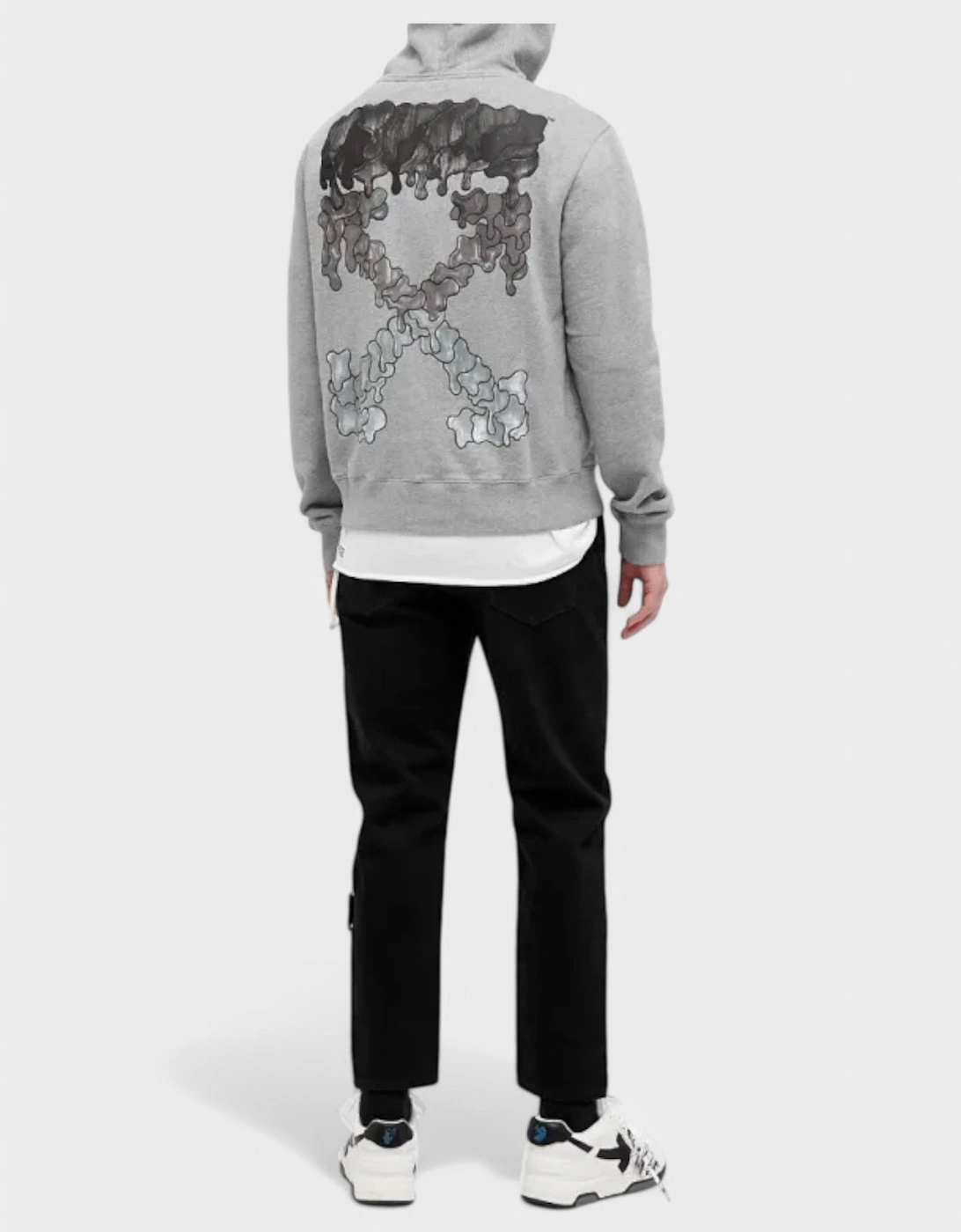 Black Marker Slim Hoodie 'Melange Grey'