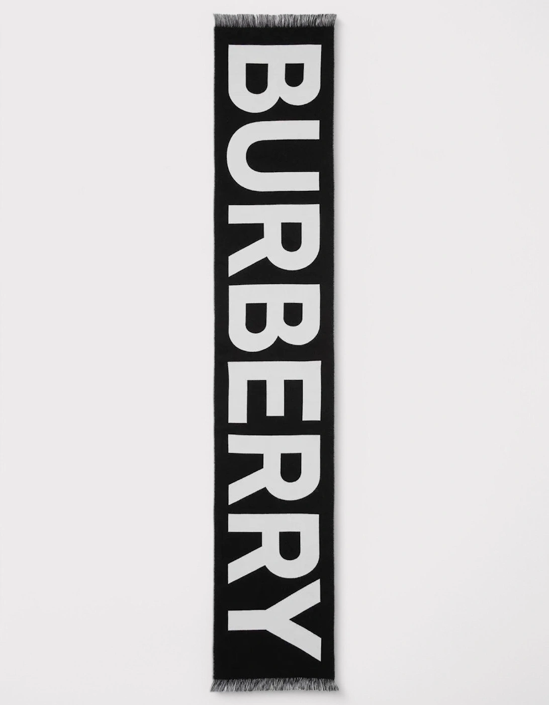 Logo Wool Scarf Black