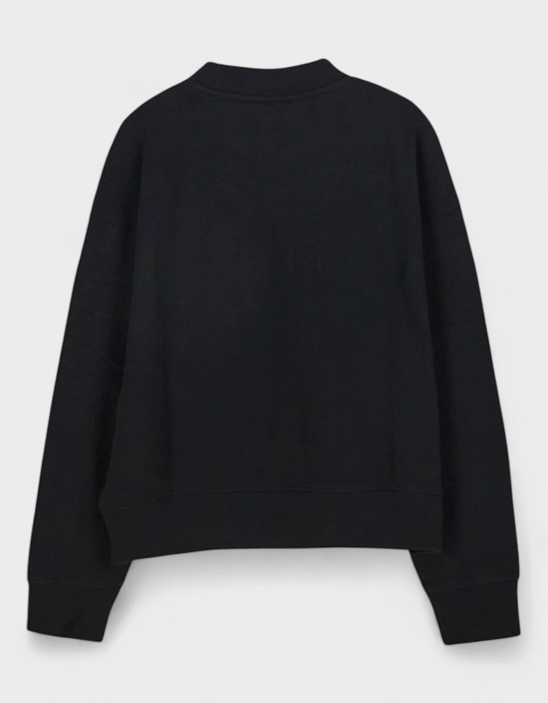 Boys Classic Curved Logo Crewneck Black