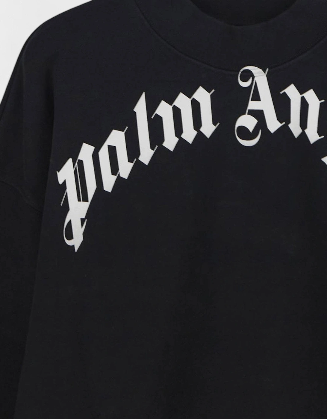 Boys Classic Curved Logo Crewneck Black