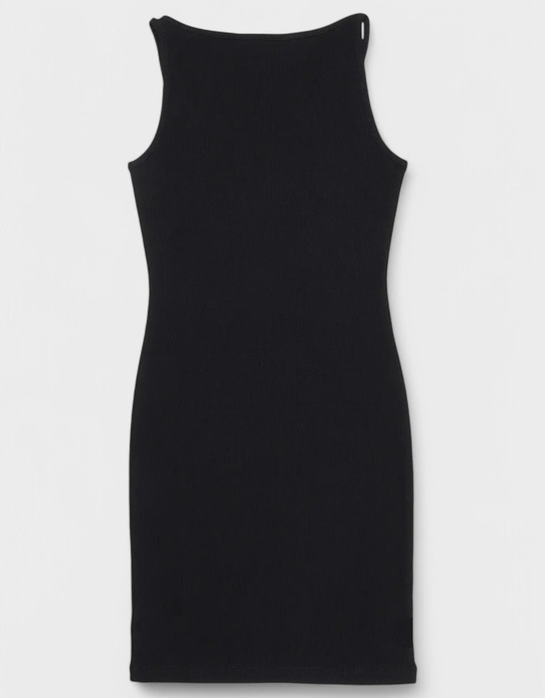 Off Stamp Basic Rib Dress Black White