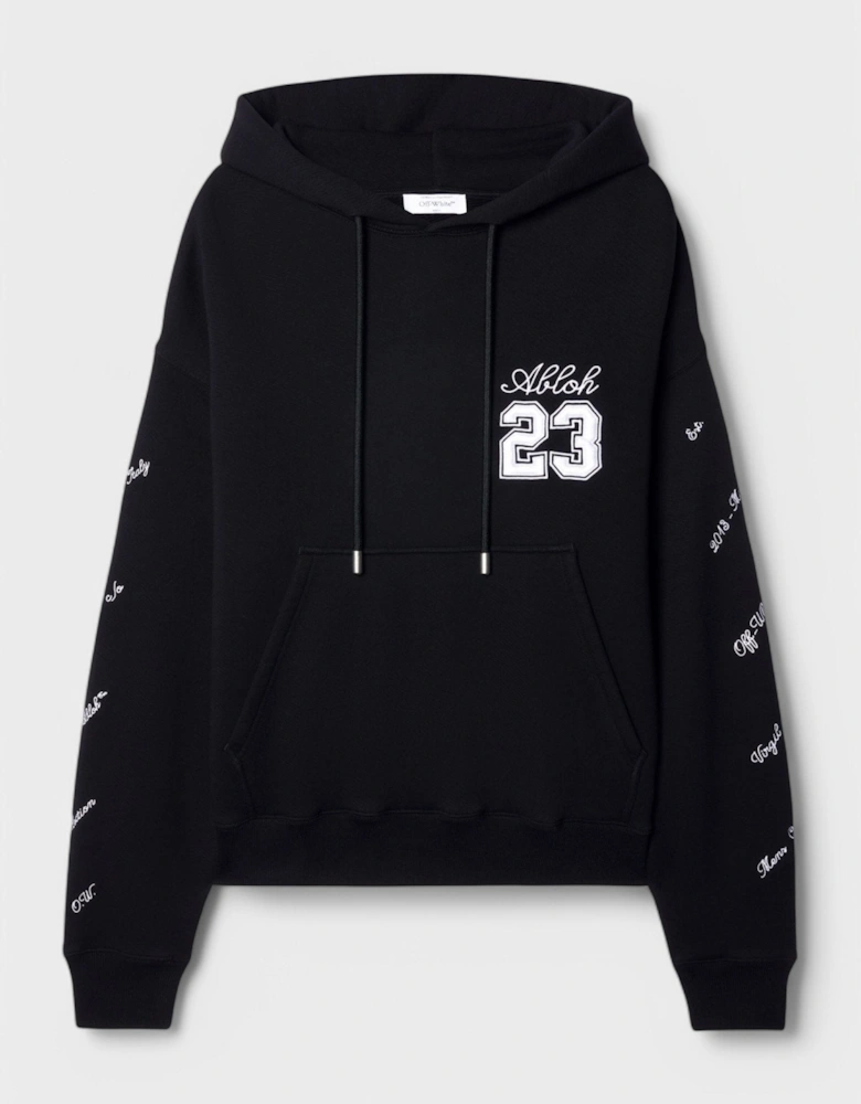 23 Skate Logo Embroidered Hoodie Black White