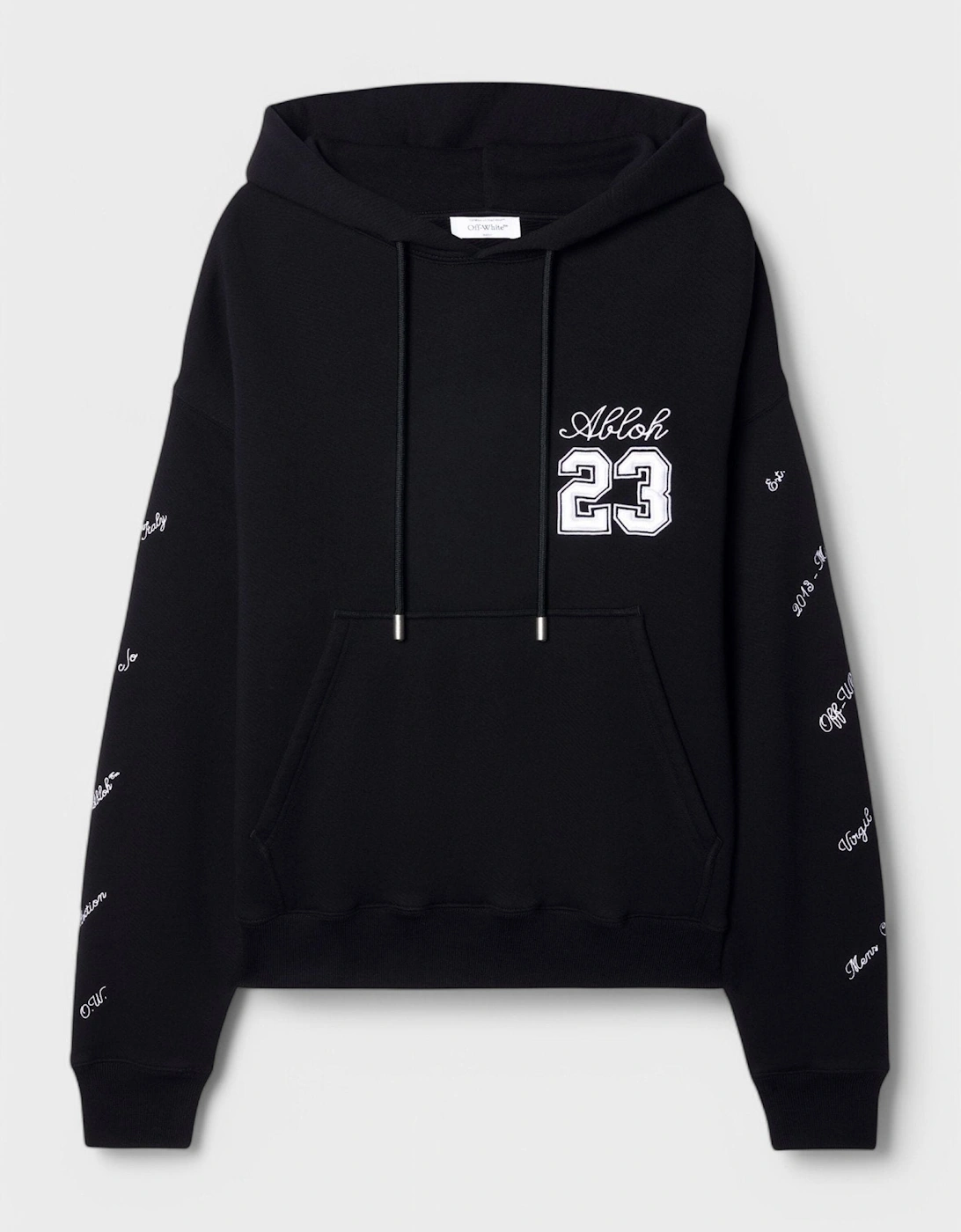 23 Skate Logo Embroidered Hoodie Black White, 5 of 4