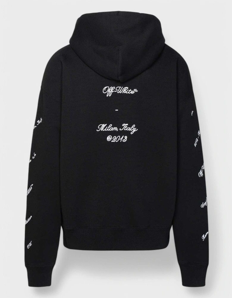 23 Skate Logo Embroidered Hoodie Black White