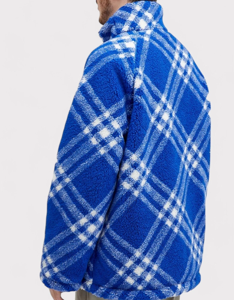 Tartan Fleece Jacket Knight Checked Blue