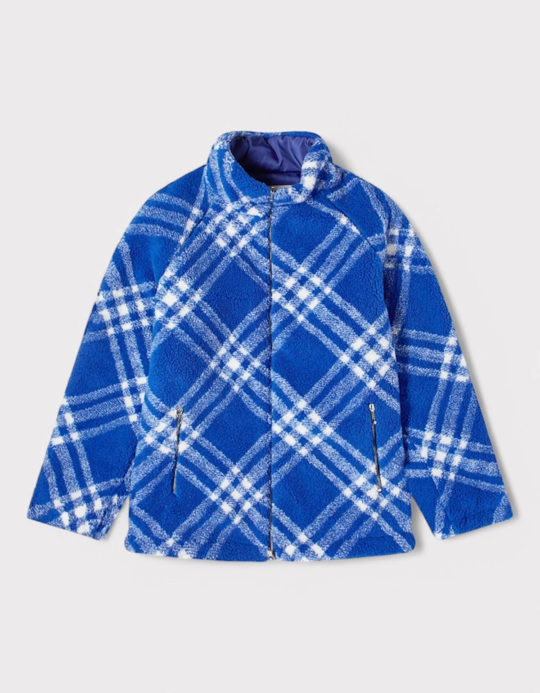 Tartan Fleece Jacket Knight Checked Blue