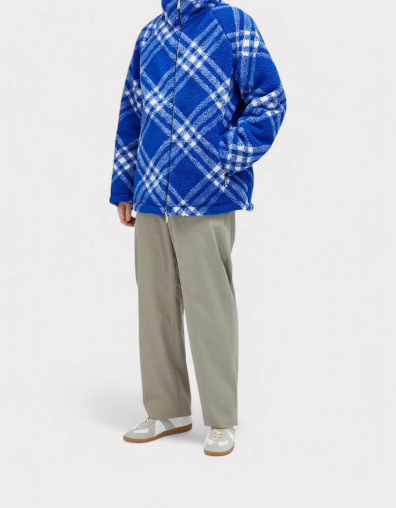 Tartan Fleece Jacket Knight Checked Blue