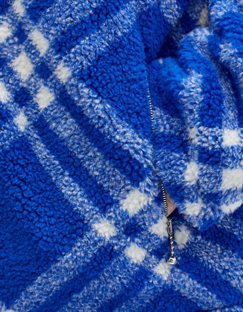 Tartan Fleece Jacket Knight Checked Blue