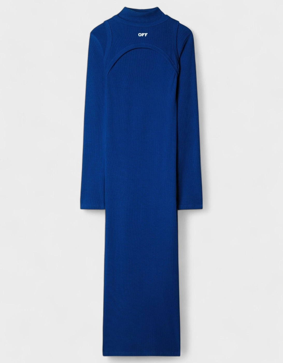 Off Stamp Rib Round Long Dress Blue, 5 of 4