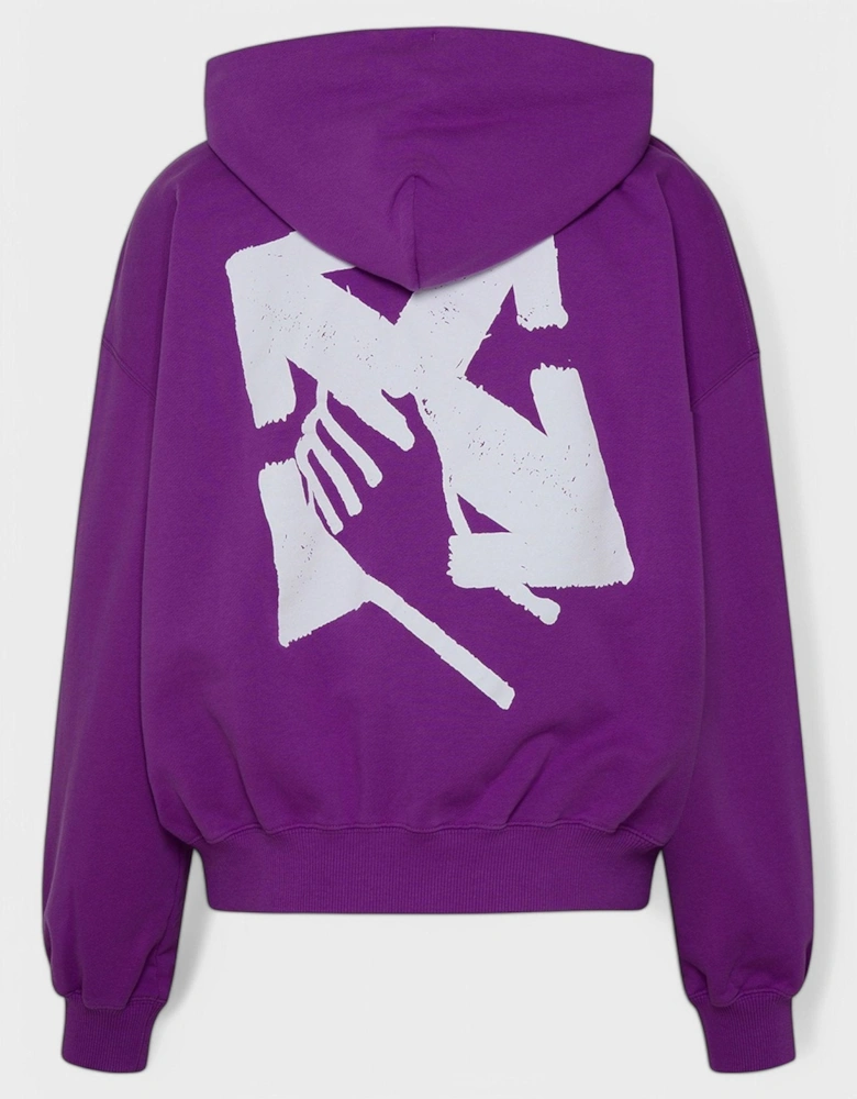 Hand Arrow Boxy Hoodie Orchid/White