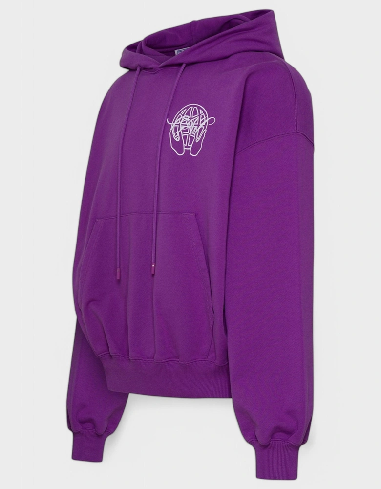 Hand Arrow Boxy Hoodie Orchid/White