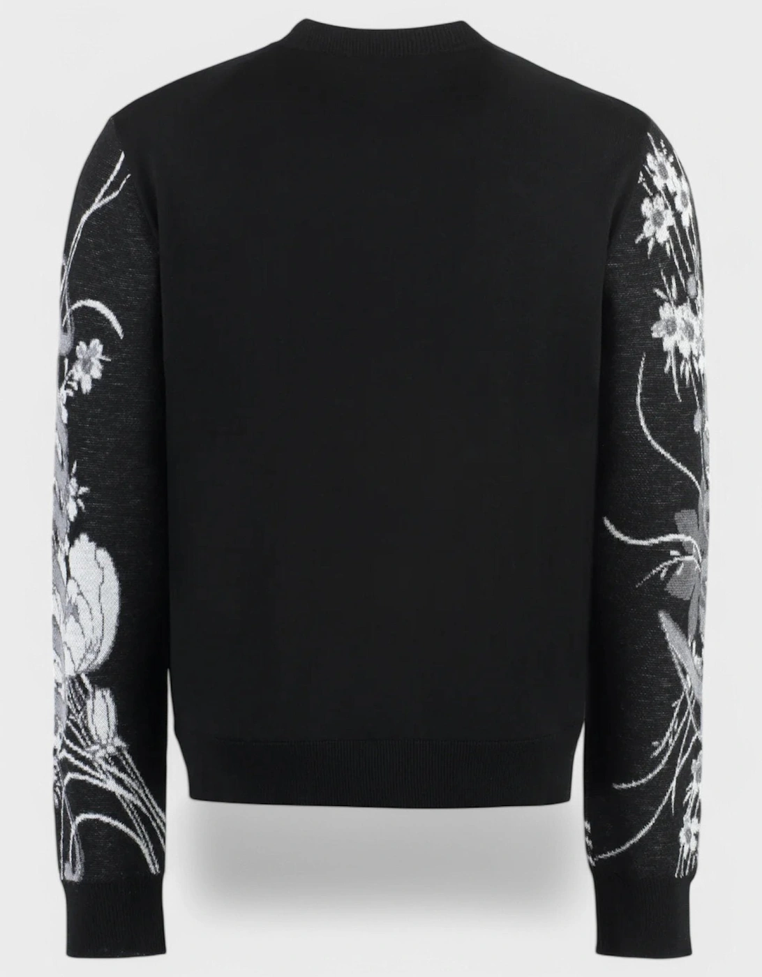 Floral Arm Print Crew Black