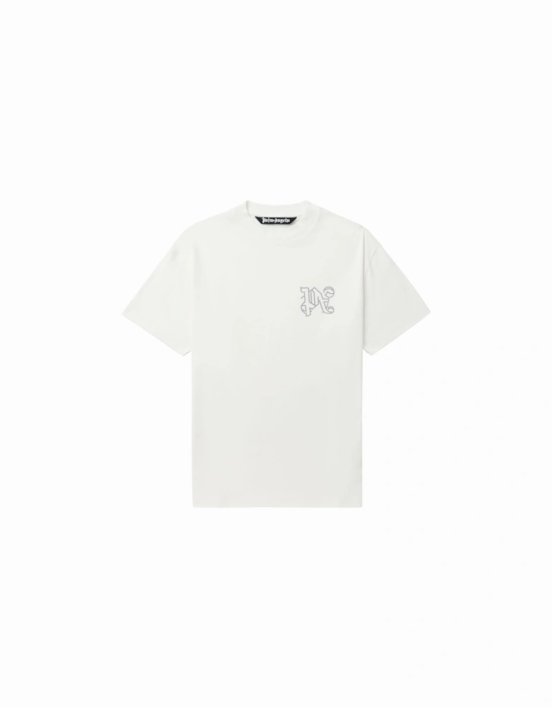 Monogram Studded T Shirt White