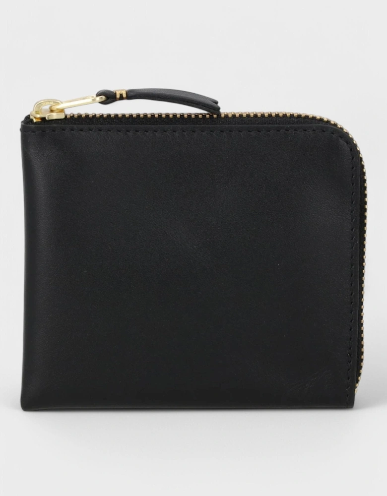 Comme Des Garcons Wallet Zip Round Black Calf Leather