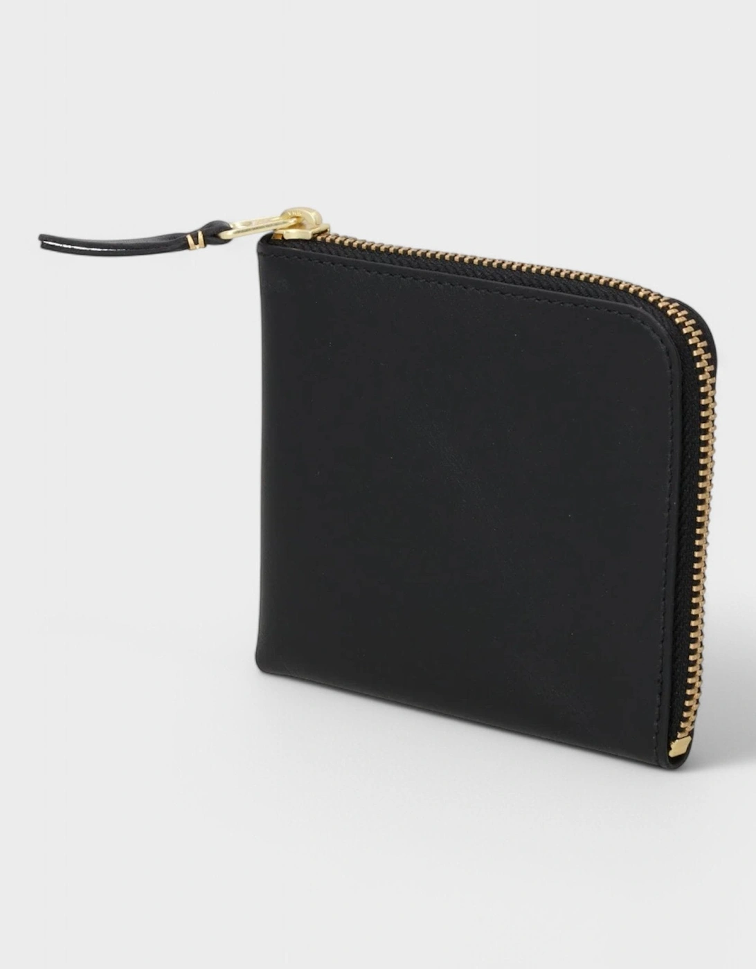Comme Des Garcons Wallet Zip Round Black Calf Leather