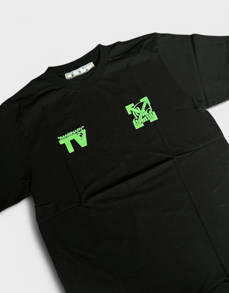 Off White Katsu TV S/S T-Shirt Black Green Fluo