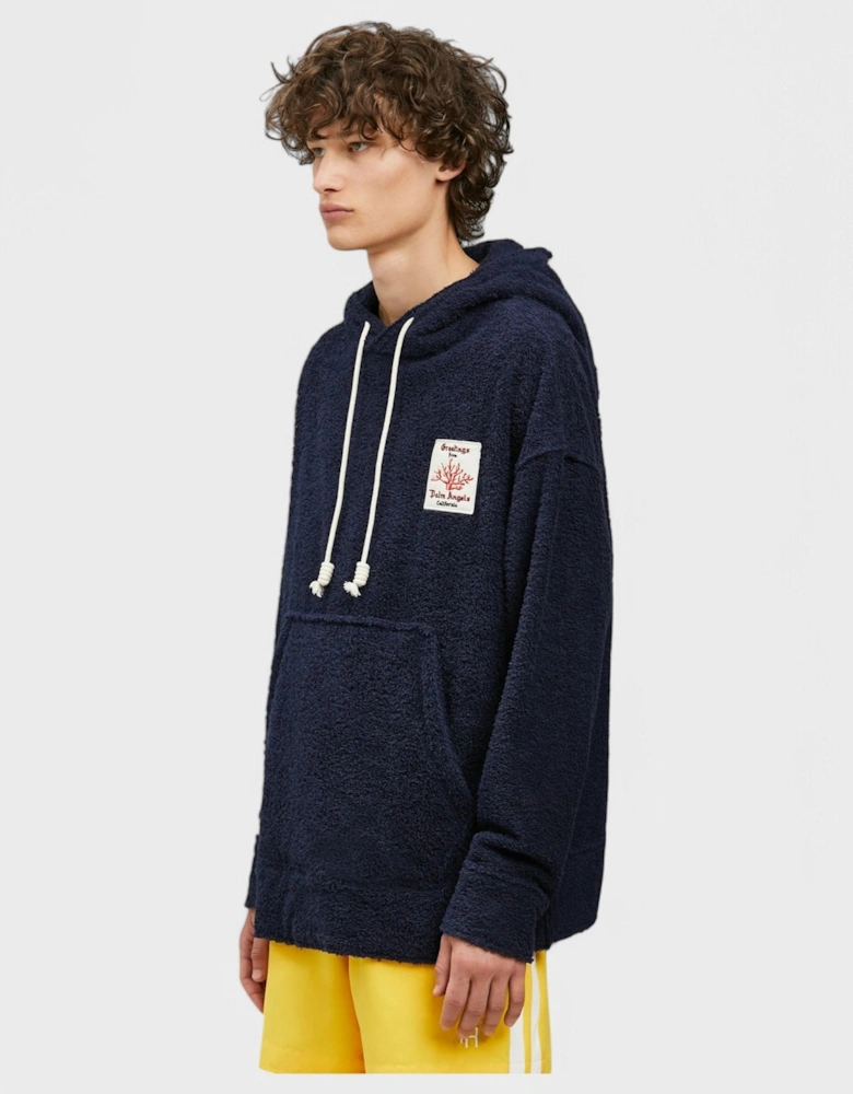 Coral Terry Hoodie Navy