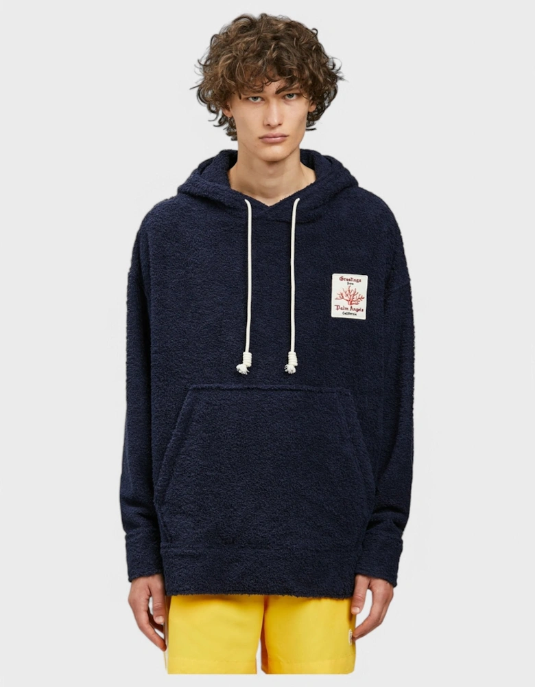 Coral Terry Hoodie Navy