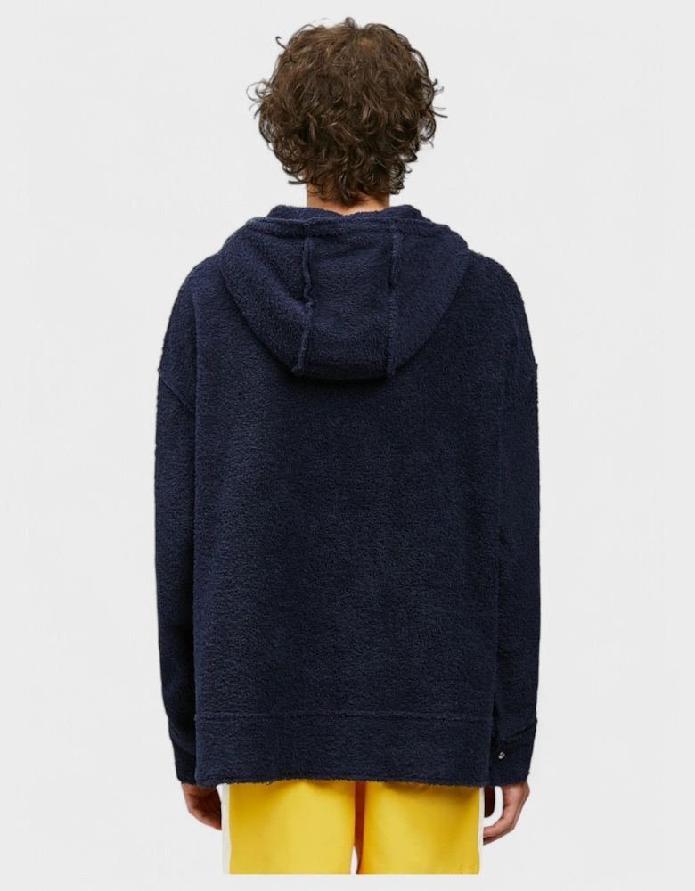 Coral Terry Hoodie Navy