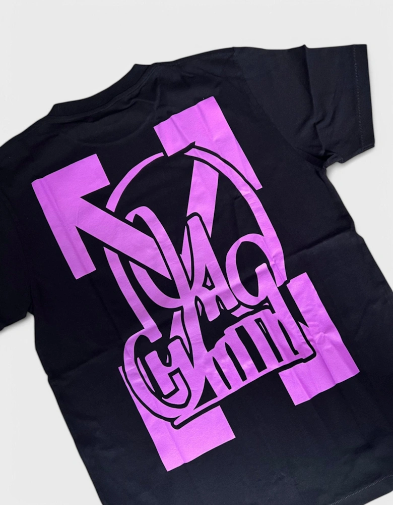 Off White Katsu TV S/S T-Shirt Black Violet
