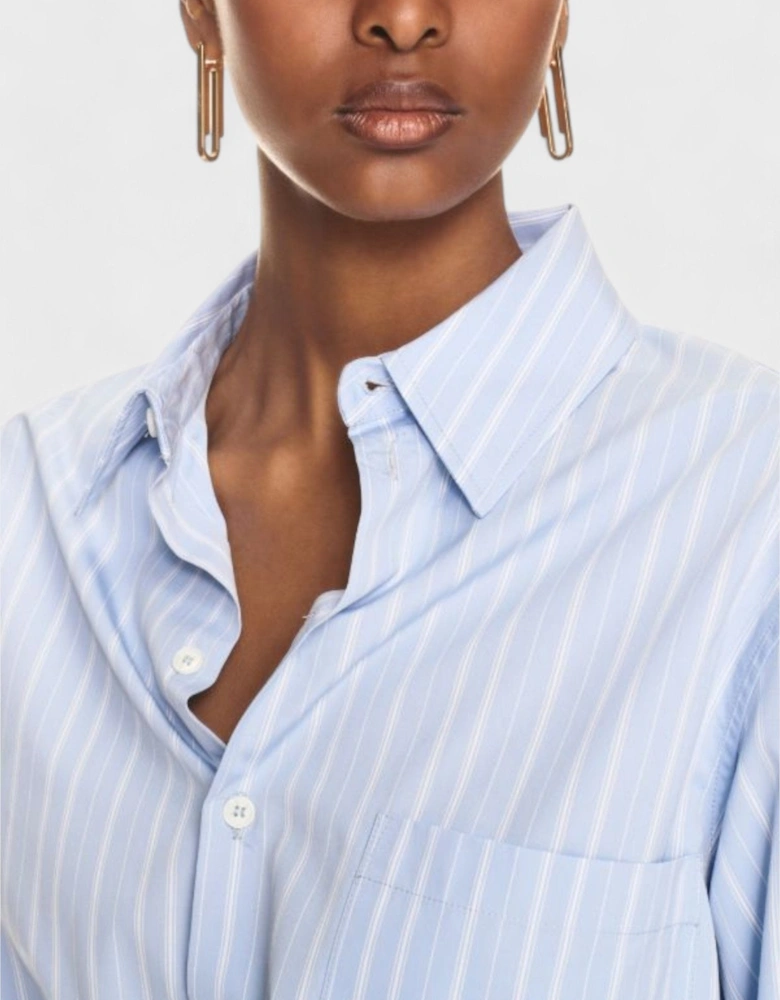 Stripe Poplin Twist Shirt Short Dress
