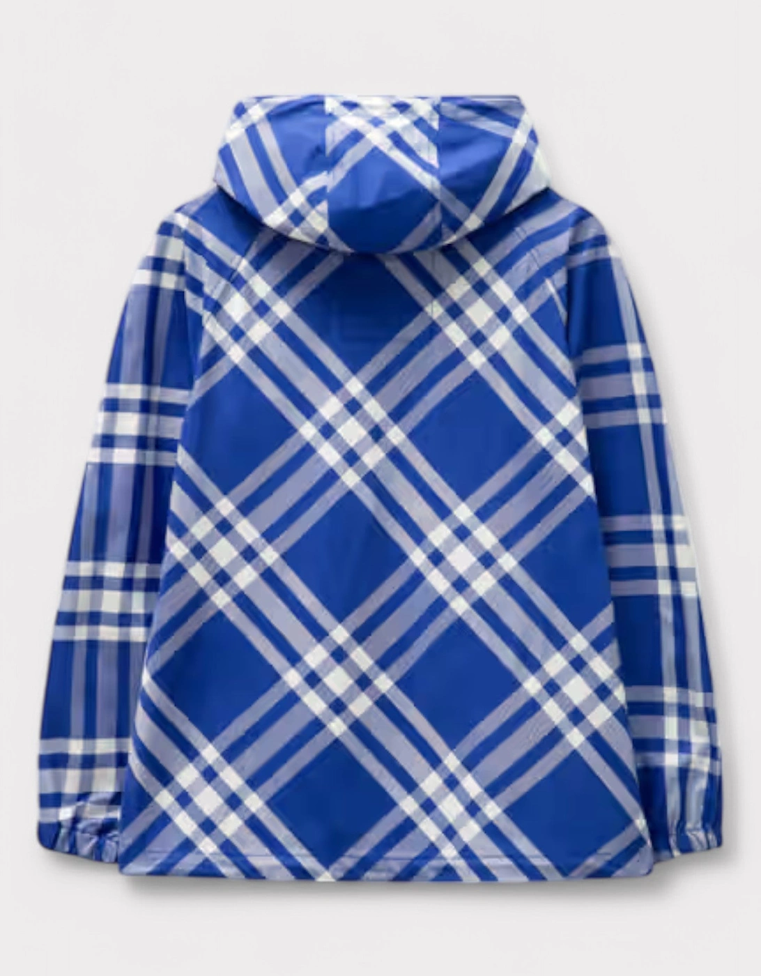 Check Pattern Hooded Jacket Blue