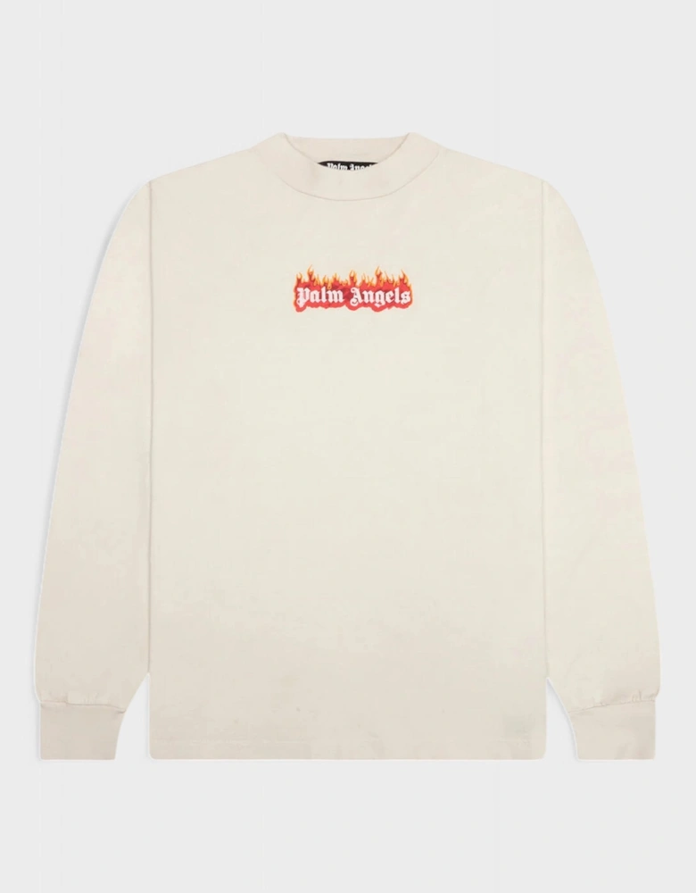 Burning Logo Classic Longsleeve T-Shirt Off White/Black (Fw22)