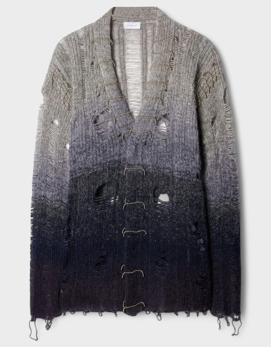 Distressed Mohair Cardigan 'Light Grey', 3 of 2