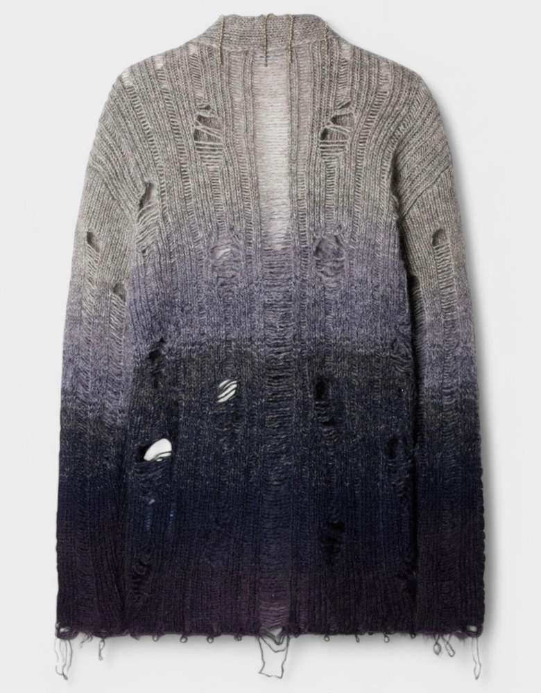 Distressed Mohair Cardigan 'Light Grey'