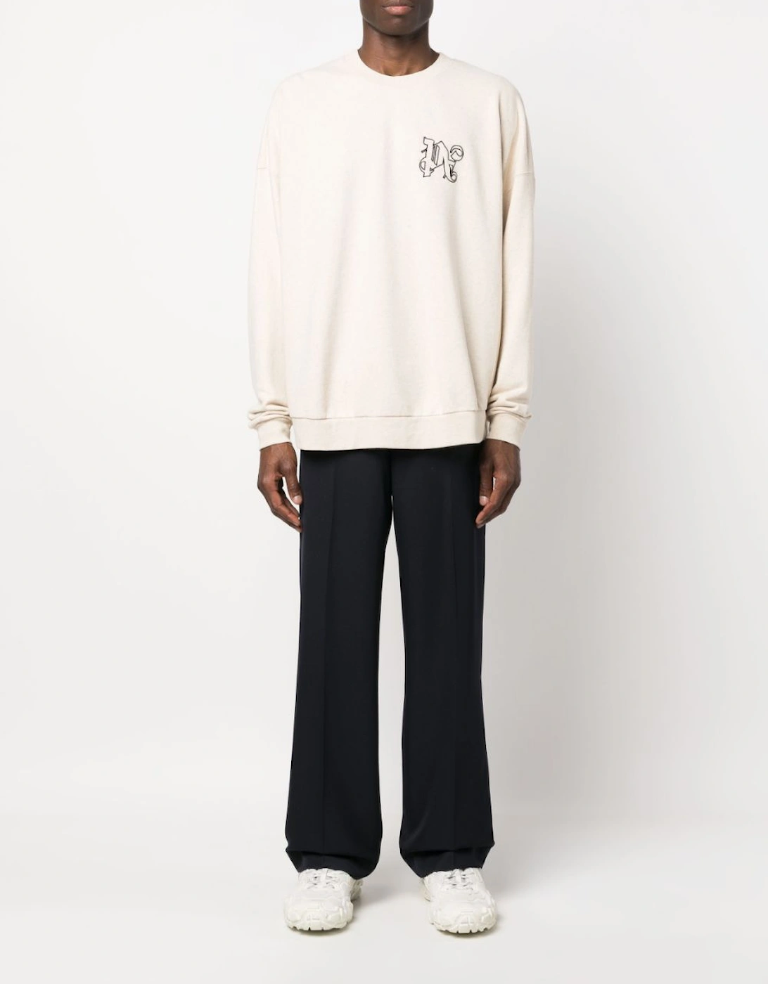 Linen Crewneck Beige Black