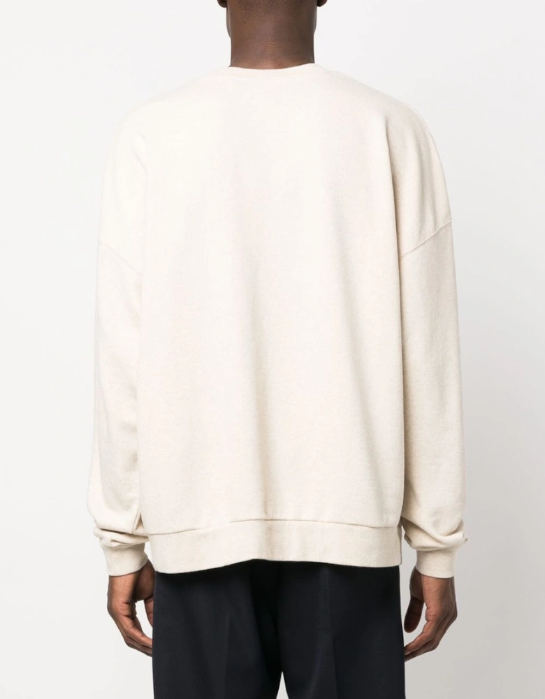 Linen Crewneck Beige Black