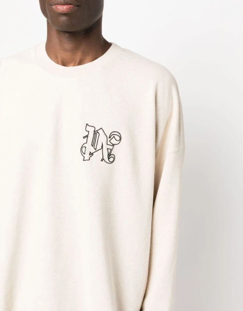 Linen Crewneck Beige Black