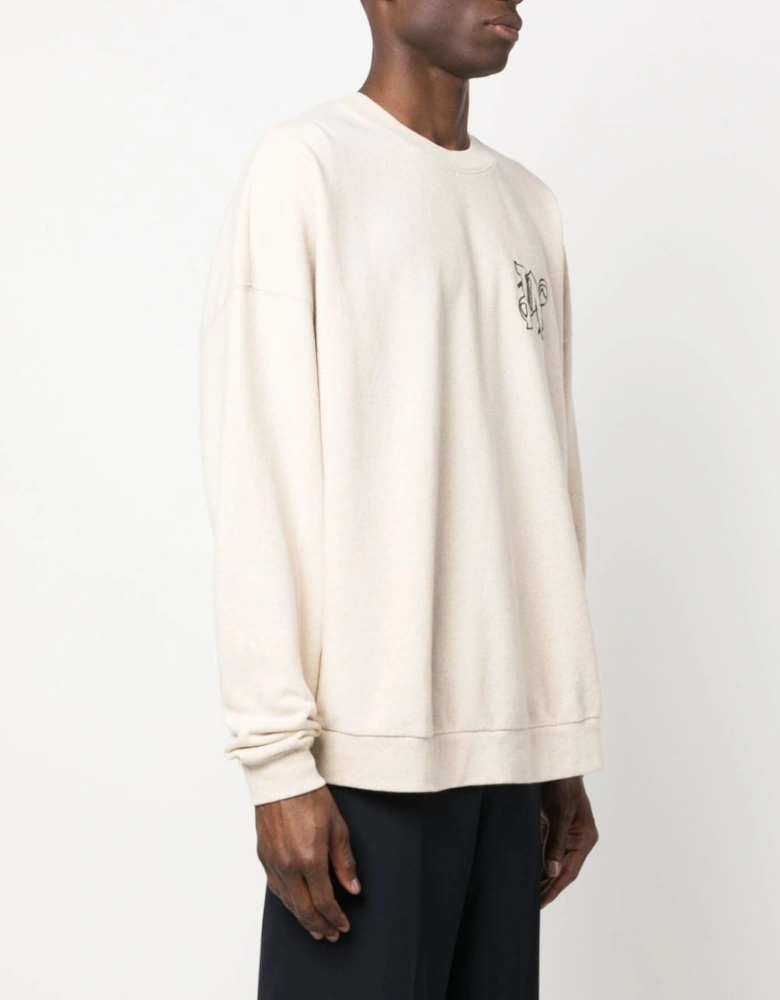 Linen Crewneck Beige Black
