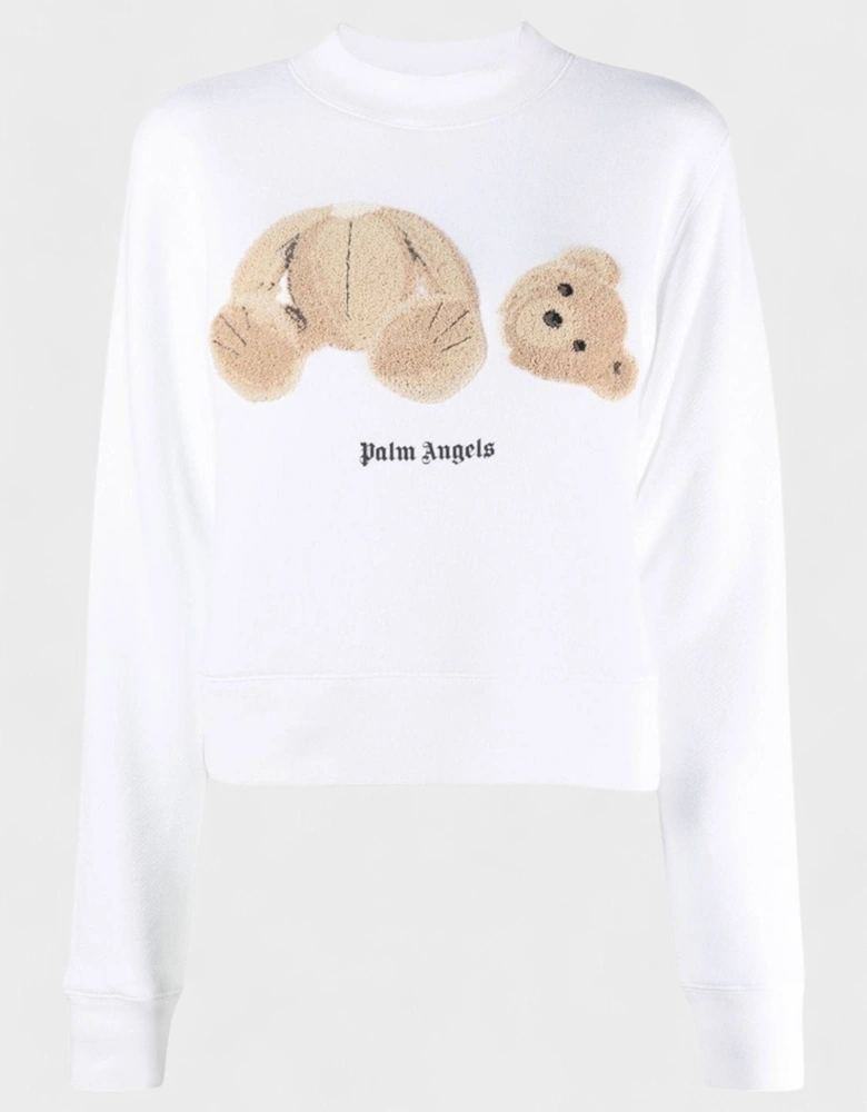 Bear Fitted Crew White Brown
