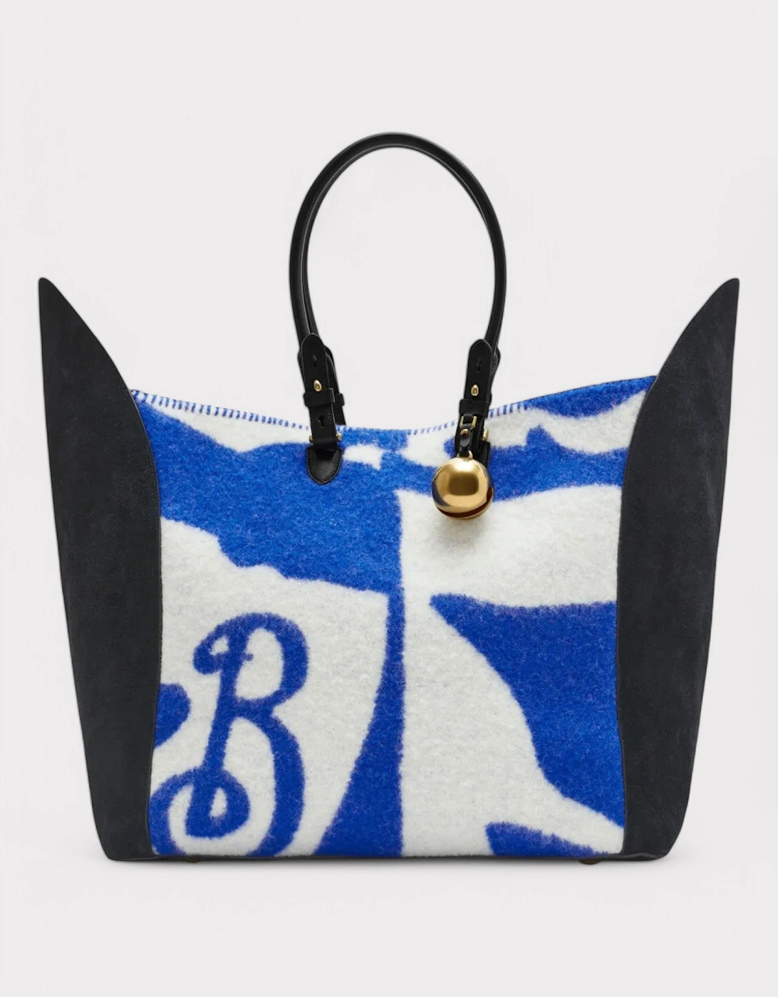 Large Shield Tote Bag Blue White, 6 of 5