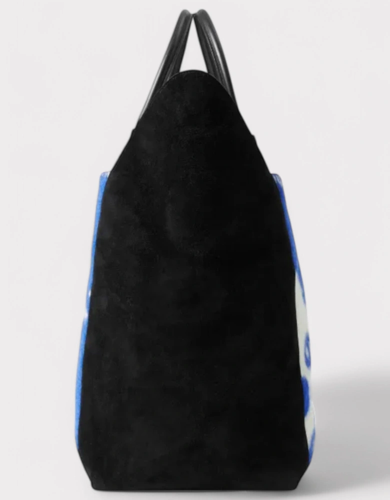 Large Shield Tote Bag Blue White