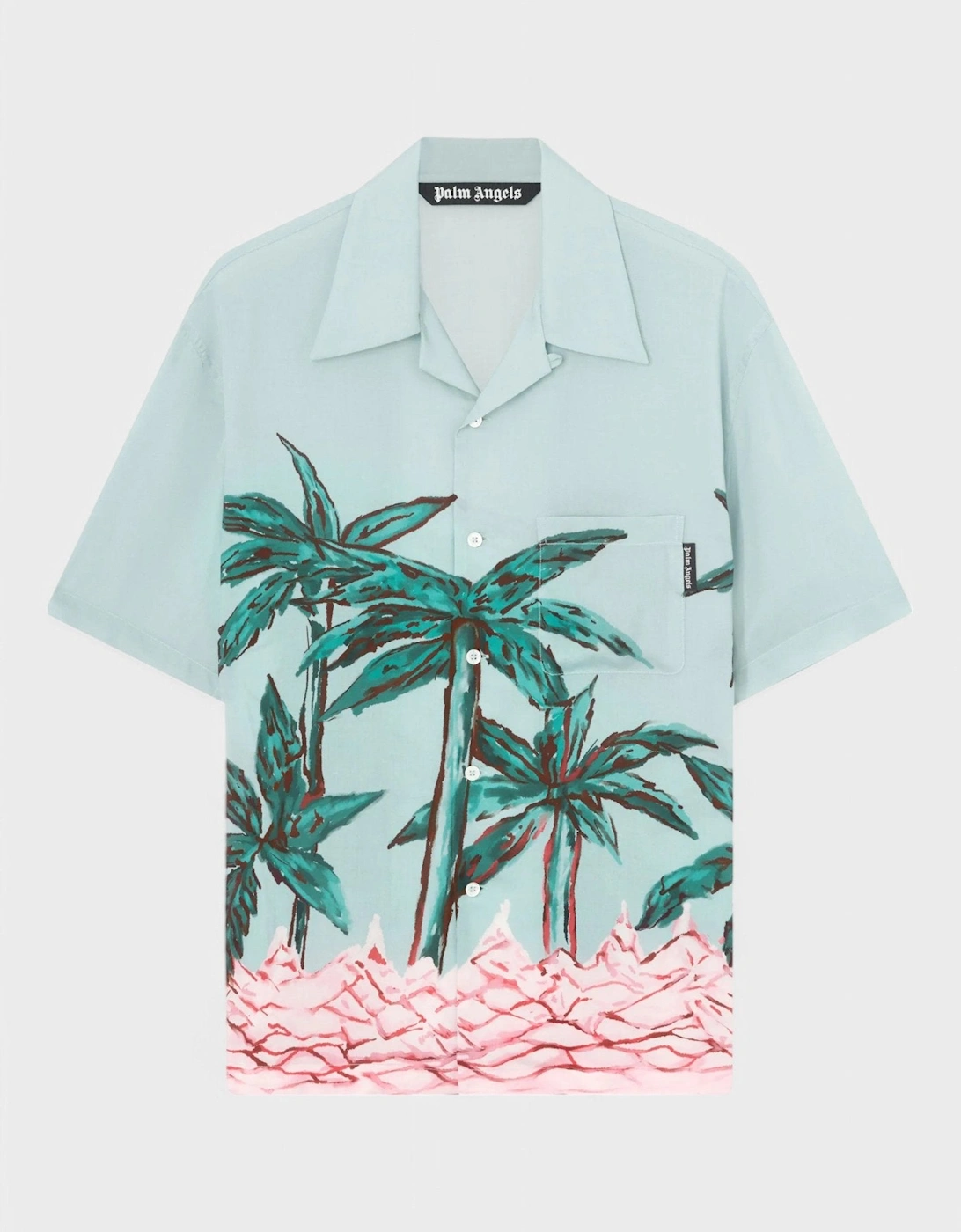 Palms Row Button Up Bowling Shirt 'Light Blue/Green', 5 of 4